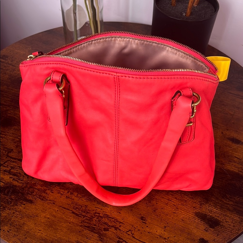 Coach Pink Handbag with Yellow Accents - Picture 4 of 7